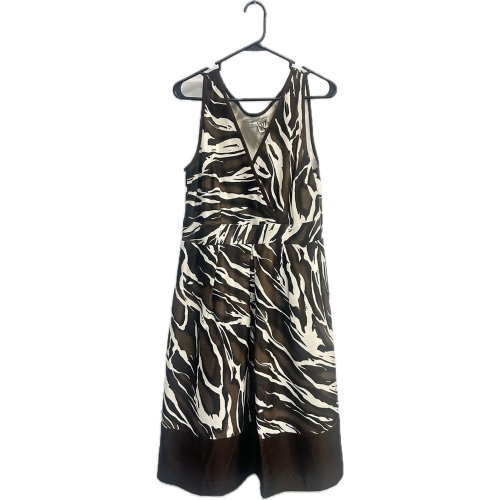 Banana Republic Women’s Animal Print V-Neck Silk Sleeveless Dress Size 12